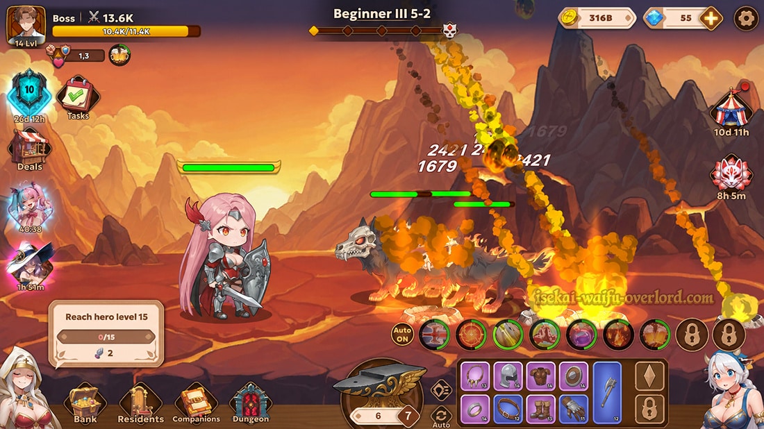 Isekai Waifu Overlord dungeon gameplay